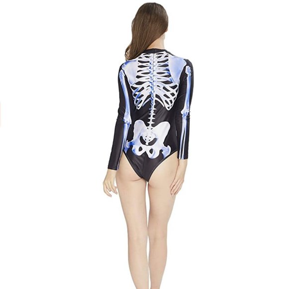 Large Skeleton Butterfly Bodysuit Rave Costume New - Picture 3 of 4